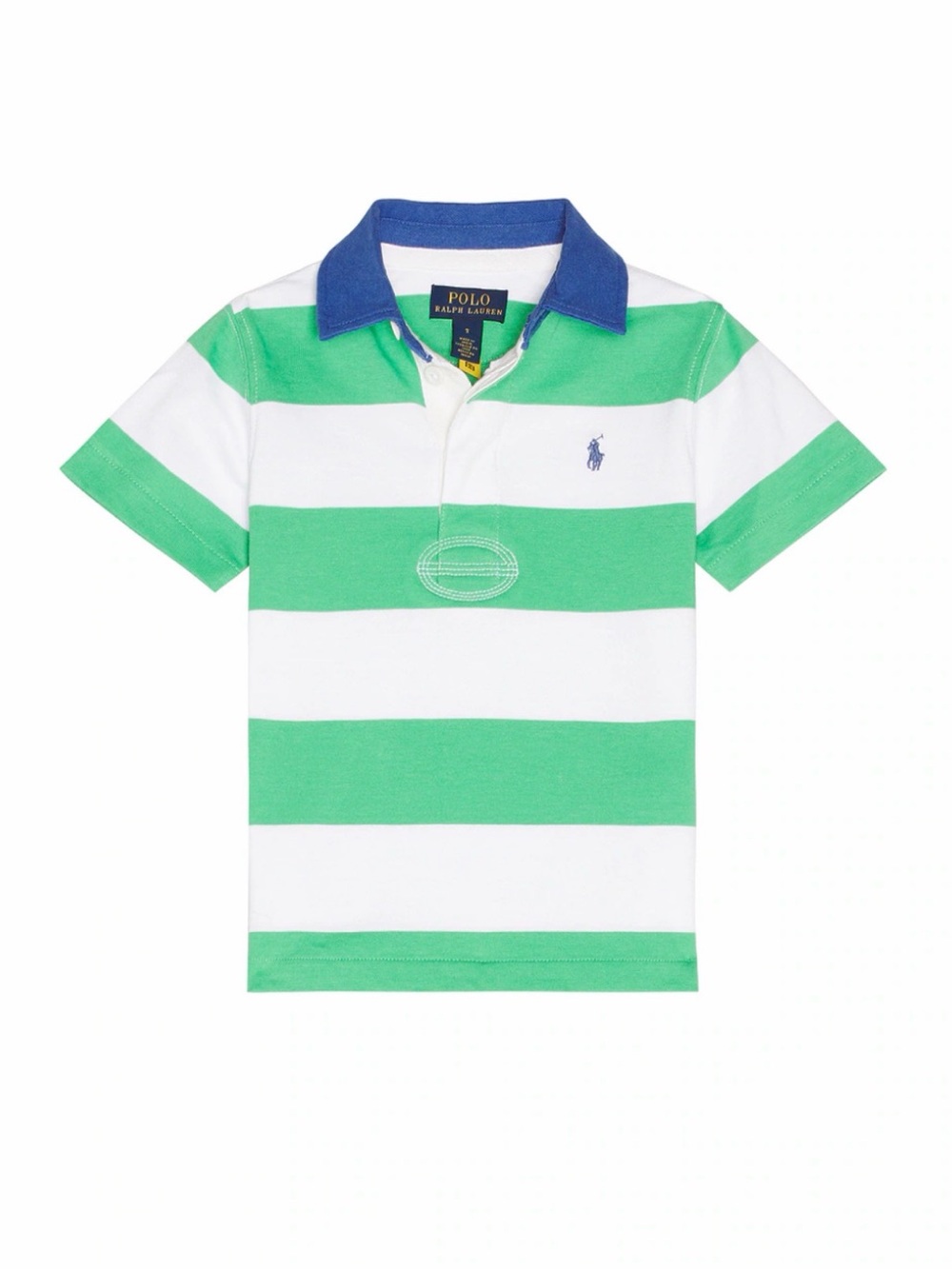 Polo by Ralph Lauren Green & White Striped Rugby Polo Shirt - Kids 6 y